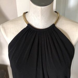 Jessica Simpson black dress with goldtone neckline
